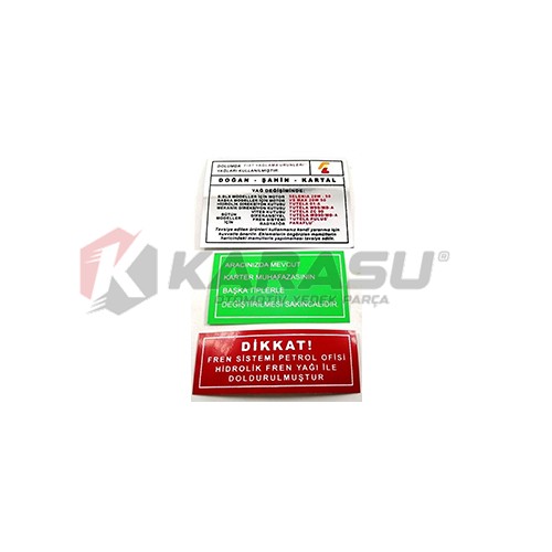 TOFAŞ MOTOR ETİKETİ                                                             