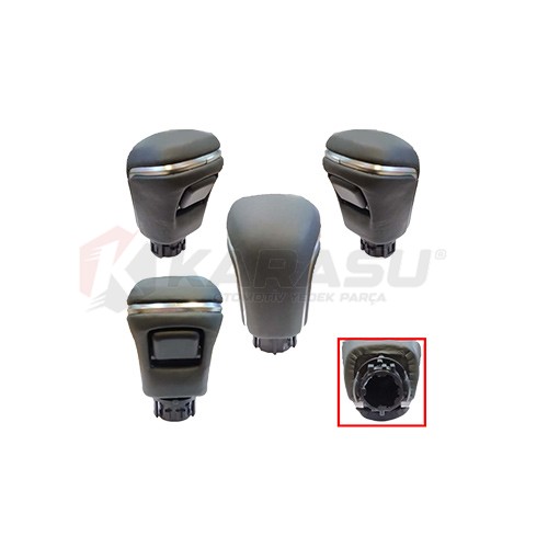 COROLLA YARİS  OTOMATİK VİTES TOPUZU DERİ KAPLAMA GRİ ŞEMALI                    